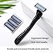 6-Blade Razor,Plastic Anti-slip Men Manual Refill Cartridges razors, Reusable Face Cleansing Care Tool, 24 pcs refill cartridges, Shave Supplies for Men and Women - Black
