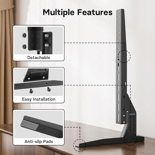Miniatura 4 de Bontec Soporte Tv Pie Universal Ajustable De 3 Niveles Para Pantallas De Lcd Led Oled 22 -65 , Soporte Pie Tv Con Capacidad De Hasta 50 Kg, Máx Vesa 800x400mm