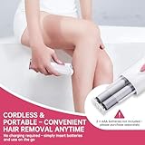 Facial Epilator for Women - Face Epilator for Women - Smooth Glide Facial Hair Remover with LED Light - Cordless Hair Removal for Face/Chin/Body/Bikini Area/Legs/Arm Portable Gentle Epilating Shaver - Image 6