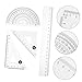 HONMEET Math Class Supply 20cm Geometric Ruler Set Triangle Protractor for School and Office