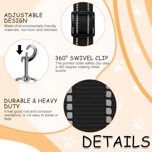 3er-Pack Trainingsleinen mit verstellbarem Sicherheitsgurt Clip und Leinenring, Leinenverbinder, Begleit-Sicherheitsclip (Schwarz, Orange, Grau).