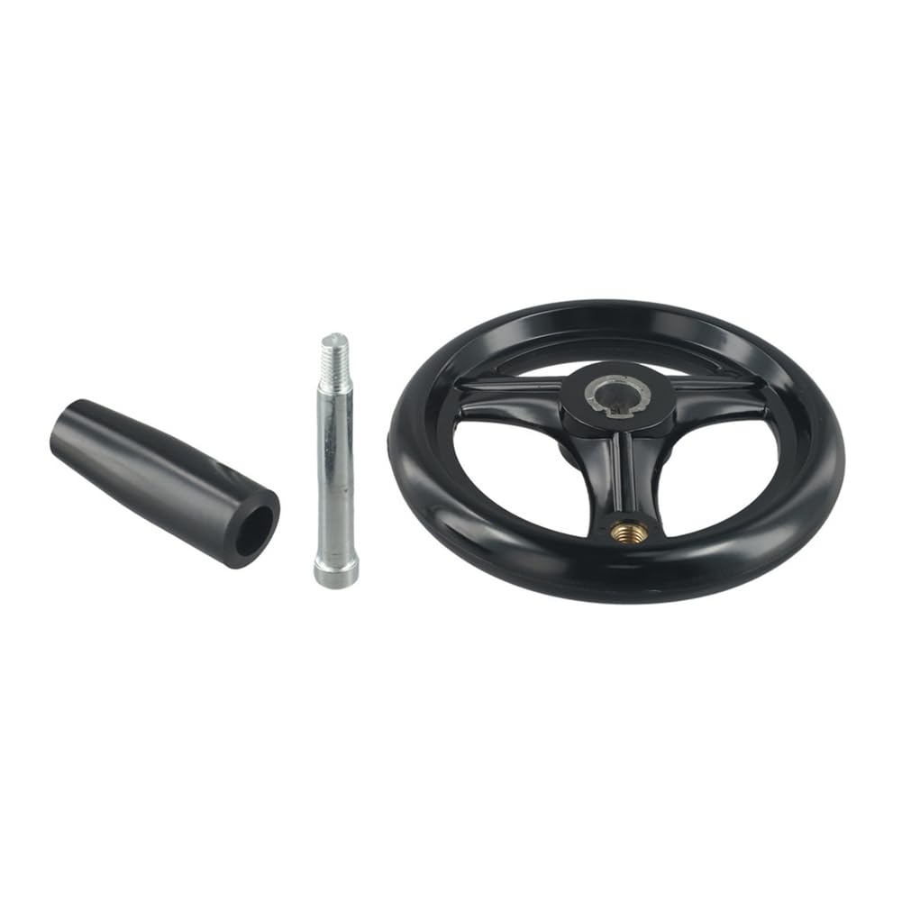 Jnchdghwa As Shown D160mm-Hand Wheel With Revolving Handle 3-Spoke Plastic Lathe Milling Handwheel 1Pc