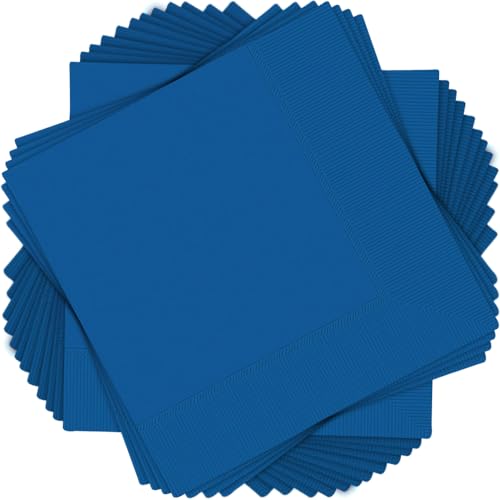 Amscan Guardanapos de papel azul royal brilhante, 2 camadas, 50 quilates | Utensílios de mesa de fes