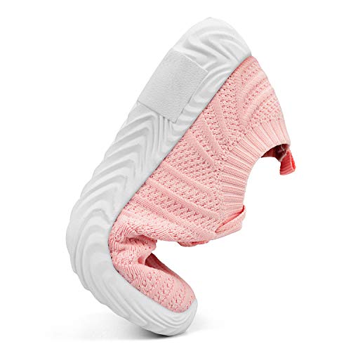 domirica Girls Slip-On Sneakers Ultra Lightweight Hiking Shoes Breathable Non-Slip Running Tennis Athletic Shoes Pink 7 Big Kid - Thumbnail 3