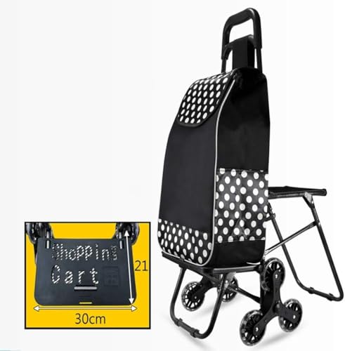 Carrito de compras portátil plegable con asiento y rueda triangular miniatura 1