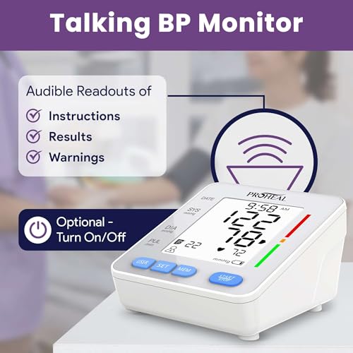 Blood Pressure Monitor for Home Use with Large Upper Arm Cuff - Automatic Talking Pulse and BP Machine with 240 Memory Recalls for 3 Users - Carrying Bag and Batteries Included, Backlit Digital LCD - Image 5