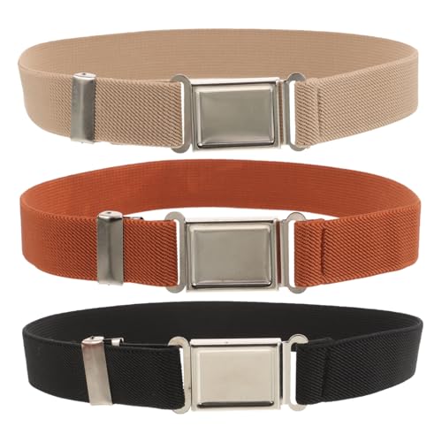 3Pcs Adjustable Belts for Durable Buckle Waist Belt and Comfortable and Versatile for School Uniforms and Casual Wear
