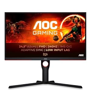 AOC Gaming 25G3ZM - 25 Zoll Full HD Monitor, 240 Hz, 0.5 ms MPRT, FreeSync Premium (1920x1080, HDMI, DisplayPort, USB Hub) schwarz/rot