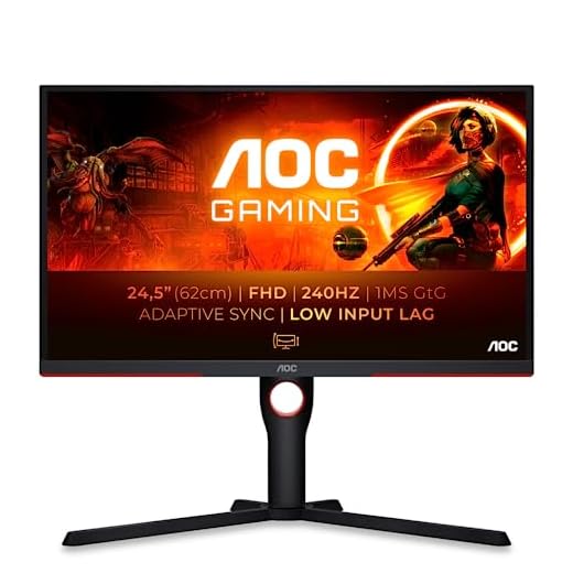 AOC Gaming 25G3ZM - 25 Zoll Full HD Monitor, 240 Hz, 0.5 ms MPRT, FreeSync Premium (1920x1080, HDMI, DisplayPort, USB Hub) schwarz/rot