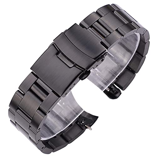 Bracelet de montre en acier inoxydable brossé élégant pour hommes 20mm 22mm incurvé