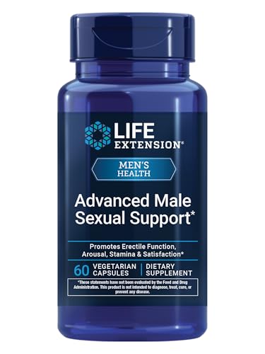 Life Extension Advanced Male Sexual Support, Male Sexual Health, Erectile Function, Stamina, Libido, Gluten Free, Non-GMO, Vegetarian, 60 Capsules
