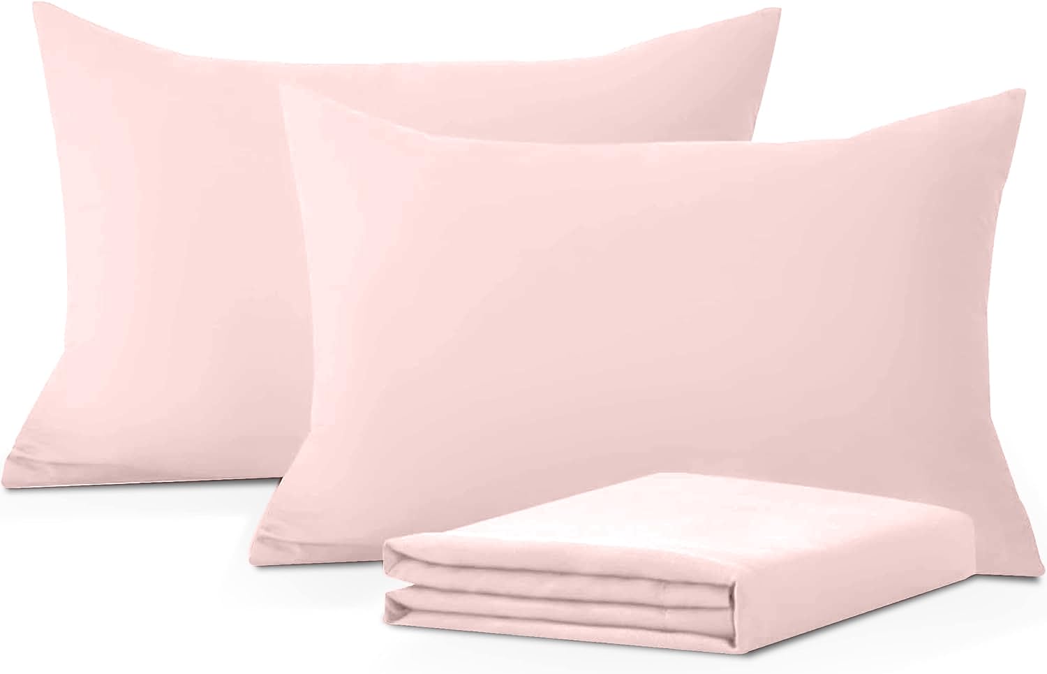 Comfort Beddings Pack of 2 Youth Pillowcases 16x22 Premium 100% Cotton Blend Blush Pink Youth Pillow Case Envelope Closure, Super Soft and Cozy Youth Pillow Covers (Size-16x22, Blush Pink)