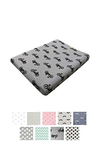 Fundas BCN F12/93E99B - Funda para Cambiador Bebe 80x50 CM. - De Algodón - Suave – Elástica Y Adaptable - Estampado Black Bikes