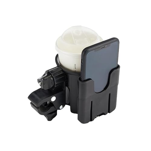 PengLAI Pram Cup Holder -Multipurpose Pram Drink Holder with Phone Mount – Adjustable Cup & Bottle Holder for Strollers, Wheelchairs, and Mobility Scooter Accessories