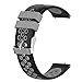 AWADUO Compatible with Huawei Watch GT3 46MM, 22mm Elastic Adjustable Replacement Silicone Wrist Watch Strap Band Compatible with Huawei Watch GT2 46MM, Soft And Durable(Black+Grey)