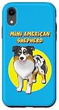 Mignon bleu Merle Mini berger américain (yeux marrons) Coque pour iPhone XR