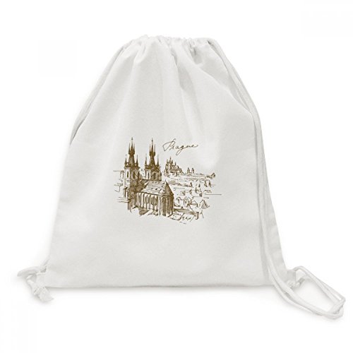 Sac cordon Prague en toile réutilisable pour vos voyages