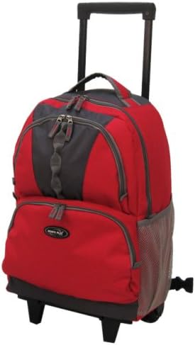 Olympia Luggage 18" Rolling Backpack, Red, One Size