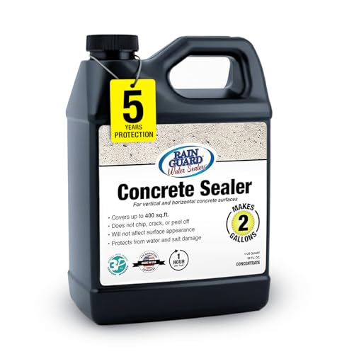 Image of Rain Guard Concrete Sealer Concentrate | Makes 2 Gallon | Natural Finish | Deep Penetrating Protection Against Water and Salt Damage for All Concrete Surfaces | Silane /Siloxane Waterproofer