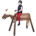Produktbild Wildkinder Holzpferd für Draußen - Spielpferd zum Reiten - Fördert Kreativität, Fantasie, Motorik - Handgefertigt in Deutschland - Dunkelbraunes XXL Pferd mit Blonder Mähne - Voltigierpferd