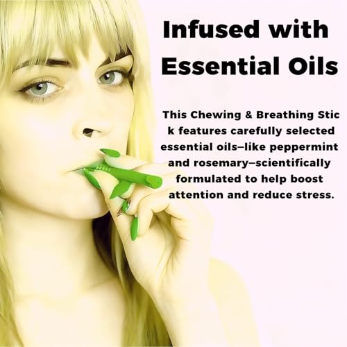 4 Pcs Chewable Essential Oil Breath Stick for Quit Smoking & Vaping - Stop Smoking Aid that Works, Oral Fixation Relief, Non-Nicotine Vapor Alternative, Portable Diffuser Oil Chewable Breather