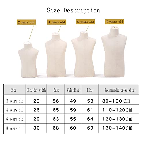 Maniquí de busto infantil ajustable ZRY para solucionar escaparates sin espacio 5