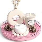 Bandeja decorativa de madera de roble de 9 pulgadas para decoración del hogar,