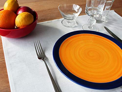 Libusch 4 Halbleinen-Tischsets/Platzsets, weiß, ohne Muster, 35x50 Cover