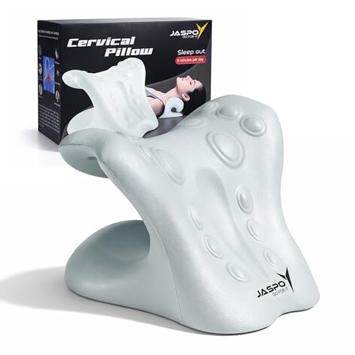Image of jaspo Cervical Pillow for Cervical Traction Device Neck & Shoulder Relaxer for Cervical Pain Relief | Spine Alignment Chiropractic Pillow | Neck Stretcher for Posture Correction & Stress Relief