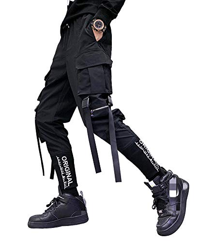 Banana Bucket Mens Fashion Casual Multi-Pockets Hip Hop Punk Jogger Cargo Pants2