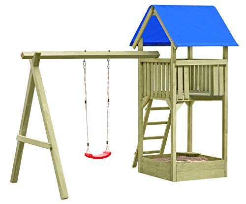 Gartenpirat Premium Spielturm S mit Schaukel und Sandkasten Kesseldruckimprägnierung Gartenpirat Premium Spielturm S mit Schaukel und Sandkasten Kesseldruckimprägnierung