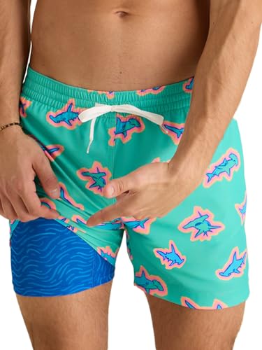 Chubbies Mens Swim Trunks 5.5 Lined Classic 4-Way Stretch Mens Shorts Board Shorts with Built-in Boxer Brief Liner The Apex Swimmers Medium