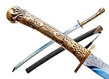 LOONGSWORD Blue Blade Xiuchun Dao | Hand-Forged High Manganese Steel Chinese Saber | Traditional Longquan Craftsmanship | Ideal for Martial Arts Practice, Display, and Gifting | 39