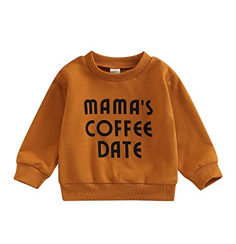 Image of Infant Baby Boy Girl Clothes Funny Letter Sweatshirt Tops Long Sleeve Sweater Baby Fall Winter Outfits