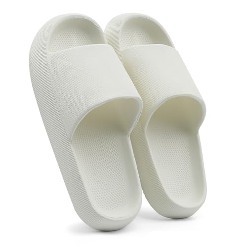 Image of Womens Pillow Slippers Cloud Slides for Mens House Slippers Home Slides Non Slip Shower Slides Bathroom Soft Thick Sole Beach Women Shoes Sandals Indoor/Outdoor Home Slippers