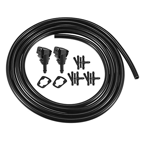 A ABSOPRO 2uds Boquilla Limpiaparabrisas Parabrisas Lavado Boquilla 1,6m Manguera Conectores Kit 7133-232314B para GMC para Chevrolet para Oldsmobile