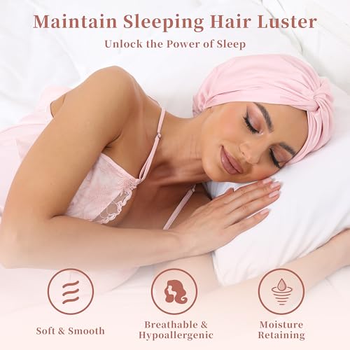 image for KAAHYNNO Adjustable Silk Satin Bonnet for Sleeping Hair Wrap, Double L