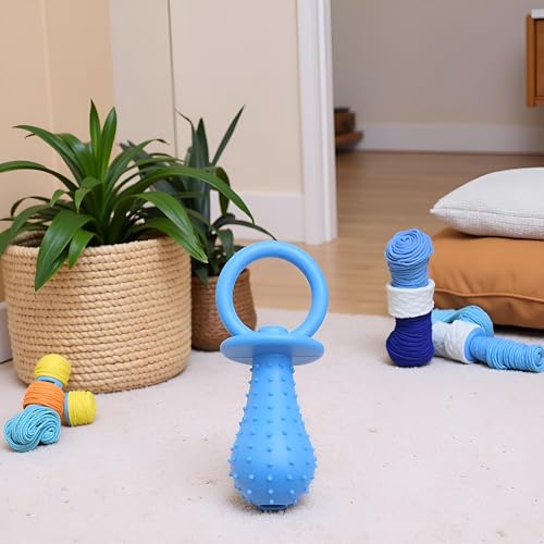 Blauer Schnuller für Hunde, Kauspielzeug, Mini-Bissresistent, Glockenform, Gummi-Schnuller, Glocke, Kauspielzeug, Spiel-Trainingsspielzeug für Haustiere, Welpen, Hunde, Welpen, Molar, Kauspielzeug