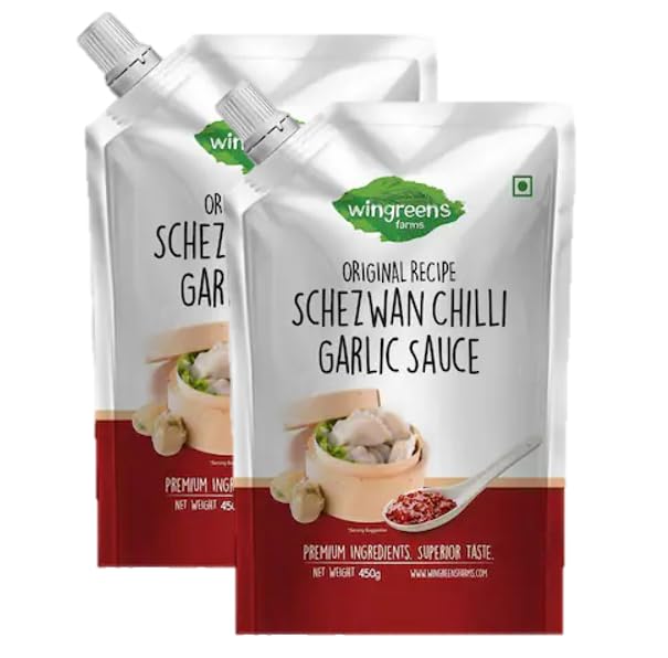 Wingreens Farms- Schezwan Chilli Garlic Sauce, 450g, Pack of 2