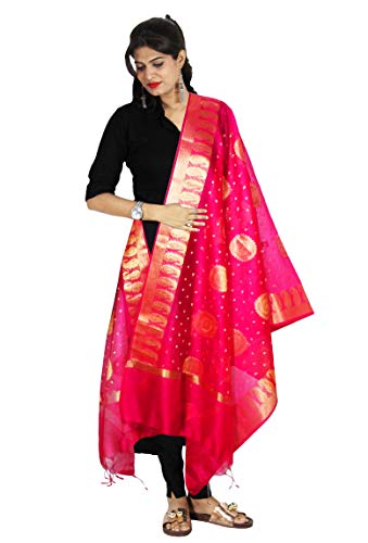Banarasi Dupatta Chanderi Zari Work Stole Hijab Neck Wrap Chunni Shawl For Her2