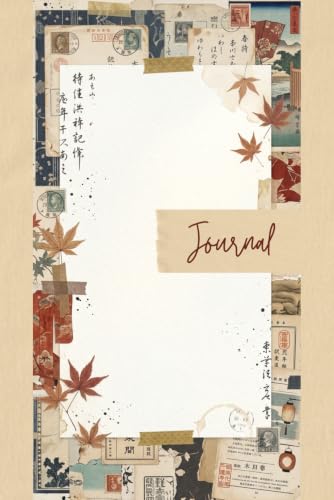 Japanese Vintage Junk Journal, 6x9 Aesthetic Notebook with Cherry Blossoms and Aged Paper, Scrapbook for Writing & Art image 2