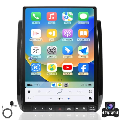 Image of Qualcomm Car Radio for Toyota Tacoma 2005-2015 Stereo Upgrade Wireless CarPlay /Android Auto 8+128G 13.8 Inch Tesla Style 2K Touch Screen with DSP GPS 4G WiFi FM /AM SWC Support Factory Backup Camera