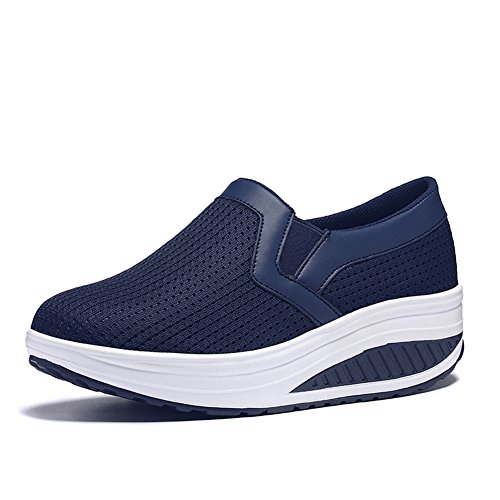 Image of L LOUBIT Women Wedge Shoes Breathable Mesh Sneakers Slip On Comfort Walking Shoes