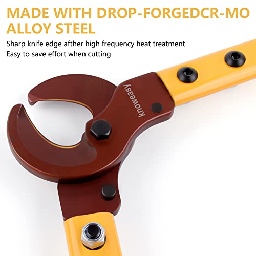 Image of Cable Cutter,Knoweasy LK-250 Wire Rope Cutter and Heavy Duty Wire Cutter with Long Labor Saving Arms for Copper Aluminum Wire up to 250mm