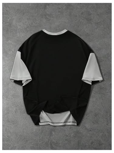 Image of GORGLITTER Men's Y2k Graphic Shirts Oversized Crewneck Short Sleeve Summer Vacation Cool Boxy Streetwear Tee Top