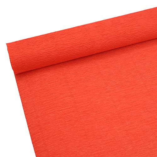 Rollo de papel crepé de alta calidad de 70 g para hacer flores, hojas de papel crepé blanco, verde y rosa, 10 pulgadas de ancho, 8 pies de longitud (mandarina)