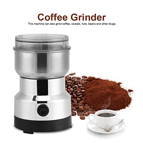 Estink Macinacaffè, Macinacaffè elettrico, cereali mulino multifunzione, corpo principale in acciaio inox e lama, può macinare caffè, cereali, noci, fagioli