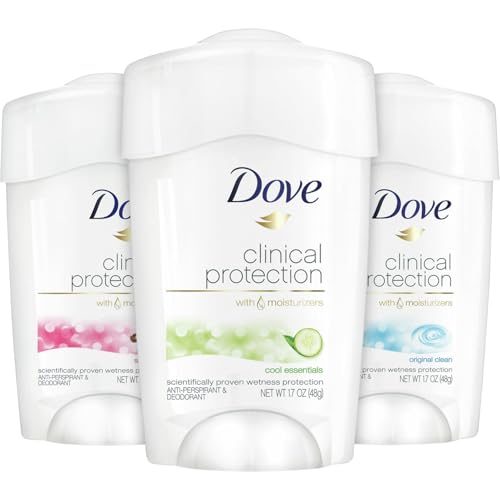 Dove Deodorant, Clinical Protection for Women, 3-Stick Variety Pa...