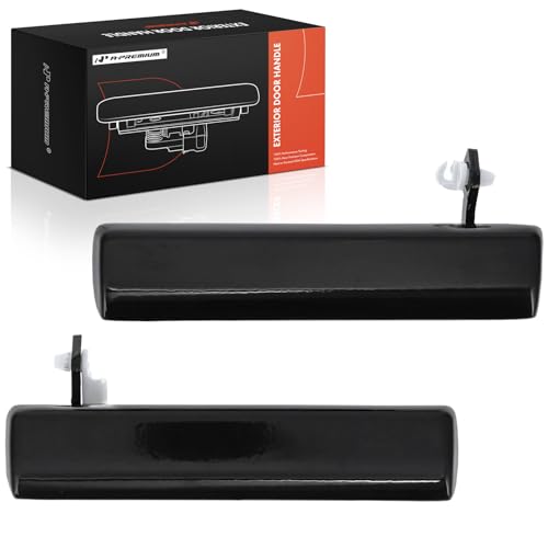 A-Premium Outside Exterior Door Handles Compatible with Chevrolet Camaro & Pontiac Firebird, 1993-2002, Smooth Black, 2-PC Set, Front Driver and Passenger Side