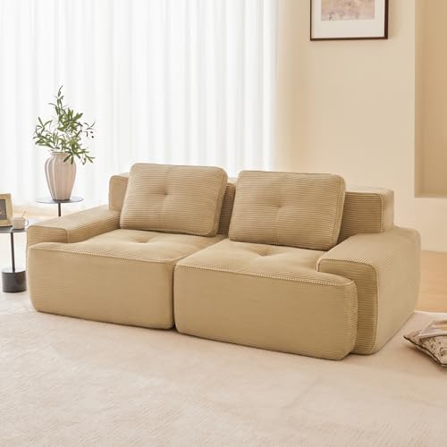 Image of Corduroy Modular Sectional Sofa, Oversized Cloud Couches for Living Room